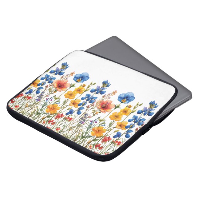 Blötblommor, botaniska naturträdgårdar laptop fodral (Framsida topp)