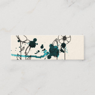 Blotchy blommor, blått mini visitkort