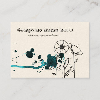 Blotchy blommor, blått visitkort