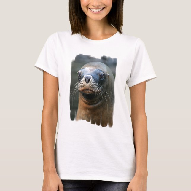 Blöten förseglar den inpassade T-tröja för damer Tee (Framsida)