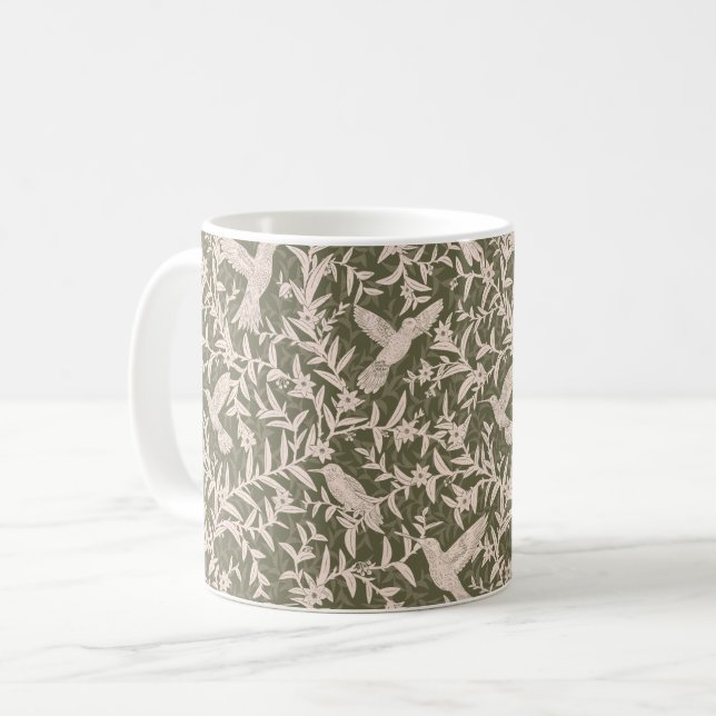 Blötfåglar, viskartad grönt kaffemugg (Framsida vänster)