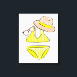 Blötläggning av Sol-Gult-baddräkt Canvastryck<br><div class="desc">Blötlägg Sol I vid Blanckslate. Har en baddräkt i två biet med gult med rosa och solglasögon för tillbehör. | 140677 GG</div>