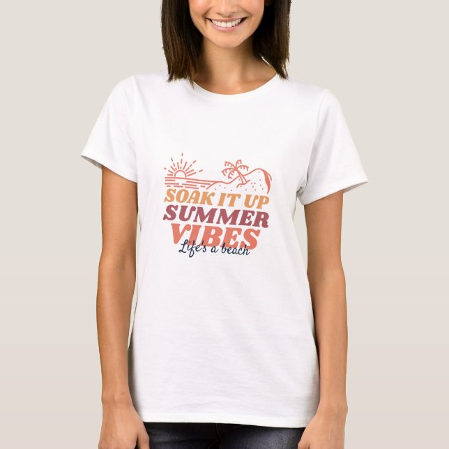Blötläggning - Sommar Vibes kustdesign T Shirt (Framsida)
