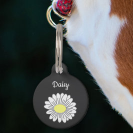 Blötsk Daisy, färglös, svart parentestagg Djurbricka
