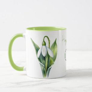 Blötsklippor från januari Vit snöblomma Mugg