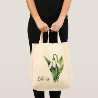 Blötsklippor från januari Vit snöblomma Tygkasse