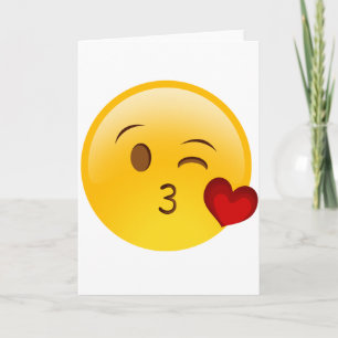 Blow a kiss emoji-dekal kort