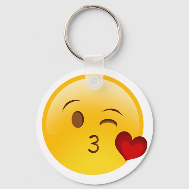 Blow a kiss emoji-dekal nyckelring (Framsida)