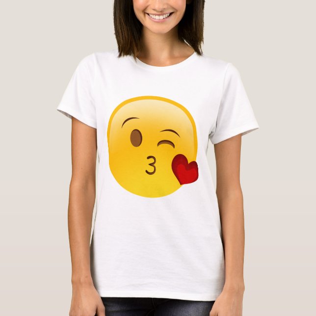 Blow a kiss emoji-dekal tee (Framsida)