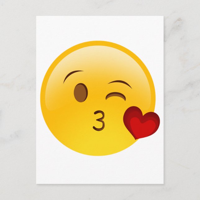 Blow a kiss emoji-dekal vykort (Framsida)