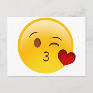 Blow a kiss emoji-dekal vykort