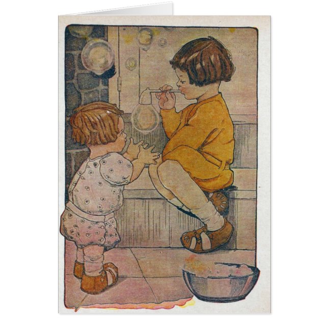 Blow Bubbles Hälsningskort (Framsidan)