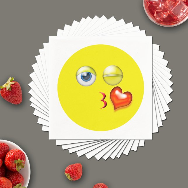 Blow Kiss Kärlek Heart Emoji Pappersservett (Skapare uppladdad)