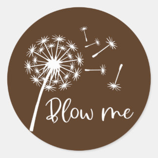 Blow Me Dandelion Womens Funny Fitness Funny Mamma Runt Klistermärke