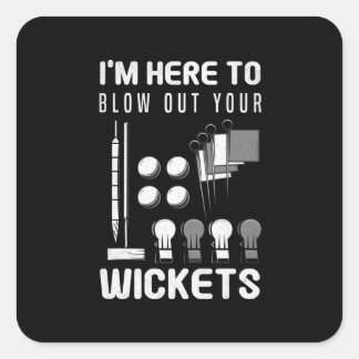 Blow Your Wickets Croquet Player Croquet Racket Fyrkantigt Klistermärke