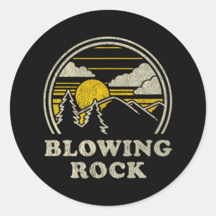 Blowing Rock North Carolina Nc T-shirt Vintage Hik Runt Klistermärke