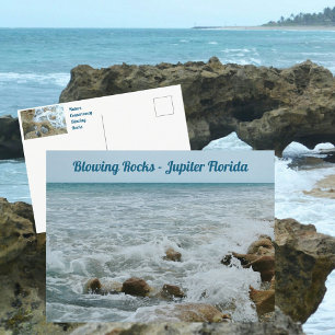 Blowing Rocks Jupiter Florida Fotografisk Vykort