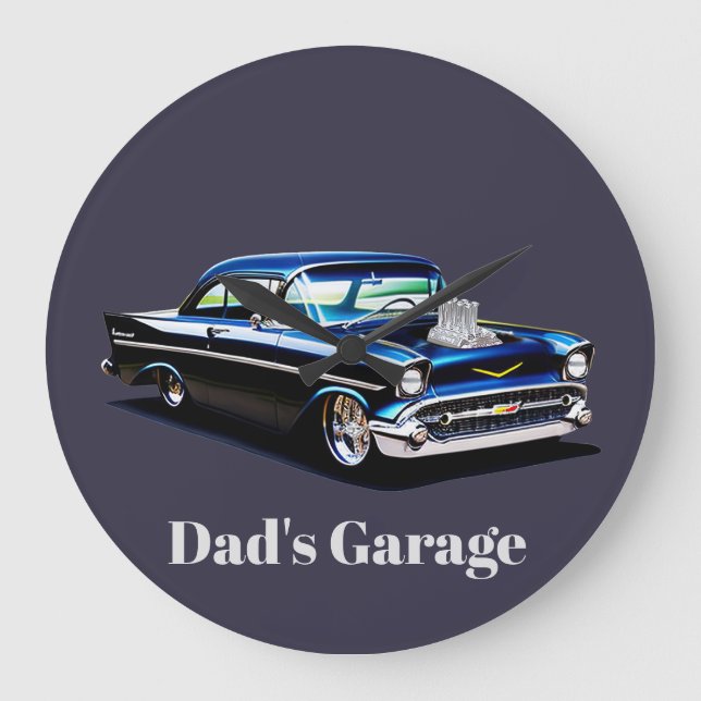 Blown Classic Car Muscle Street Rod Stor Klocka (Framsida)