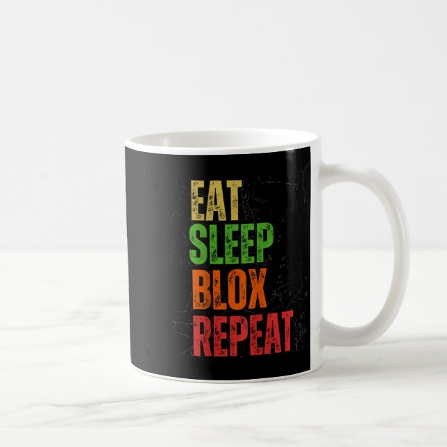 Blox Gaming Tee, Eat Sleep Blox Repeat, Kids Gamin Kaffemugg (Höger)