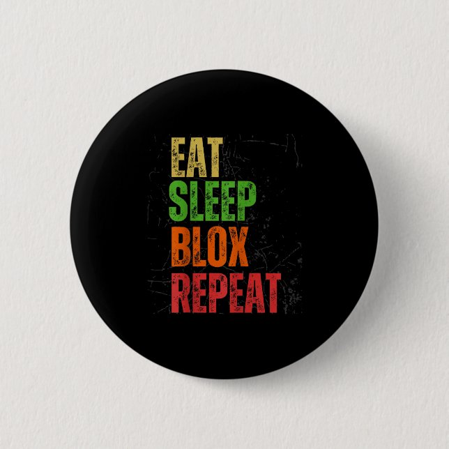 Blox Gaming Tee, Eat Sleep Blox Repeat, Kids Gamin Knapp (Framsida)