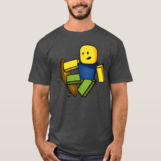 Blox Noob Skater Funny Meme Gaming Gift For Gamers T Shirt (Framsida)