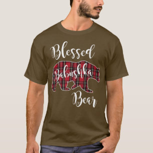 Blsed Babushka Bear Red Tartan Play Roligt Grandma T Shirt