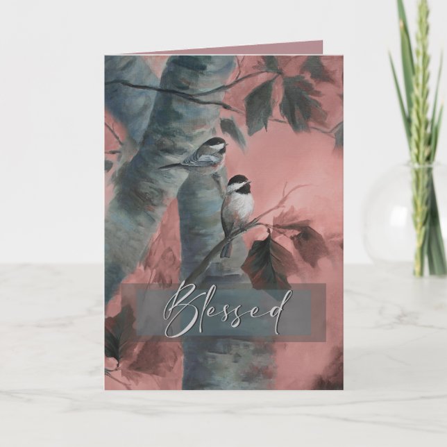 Blsed Chickadees (speciell utgåva) Tack Kort (Framsida)