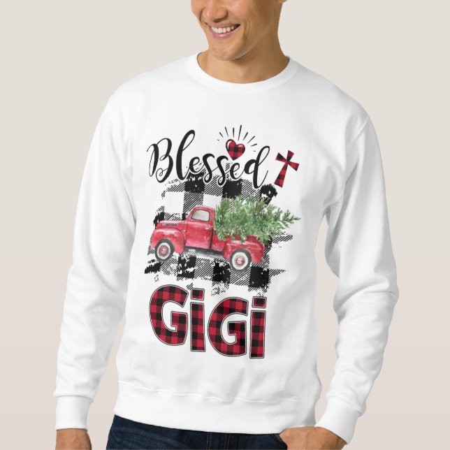 Blsed Gigi Red-plaid-jul Lång Ärmad Tröja (Framsida)