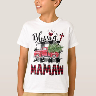Blsed Mamaw Red-plaid-jul T Shirt