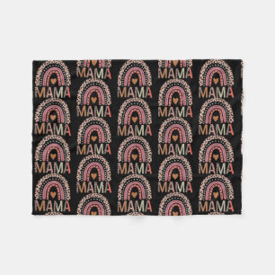Blsed Mamma Funny Leopard Boho Cute Rainbow Fleecefilt