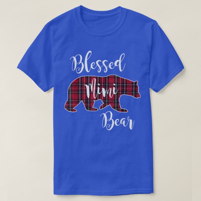 Blsed Mimi Bear Red Tartan Play Roligt Grandma Gif T Shirt (Design framsida)