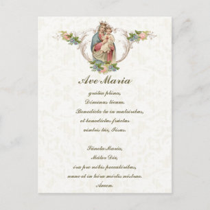 Blsed Virgin Hail Mary Jesus Latin Vintage Vykort
