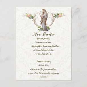 Blsed Virgin Hail Mary Jesus Latin Vintage Vykort