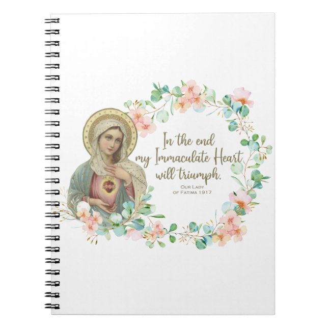 Blsed Virgin Mary Fatima Religiösa Catholical Anteckningsbok (Framsidan)