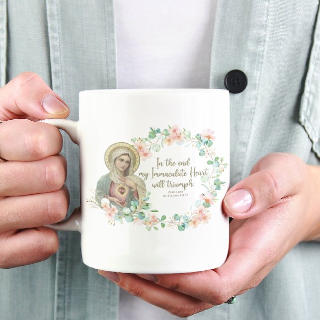Blsed Virgin Mary Fatima Religiösa Catholical Två-Tonad Mugg (Skapare uppladdad)