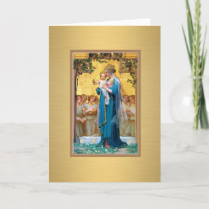 Blsed Virgin Mary Jesus Religiösa Catholik Tack Kort
