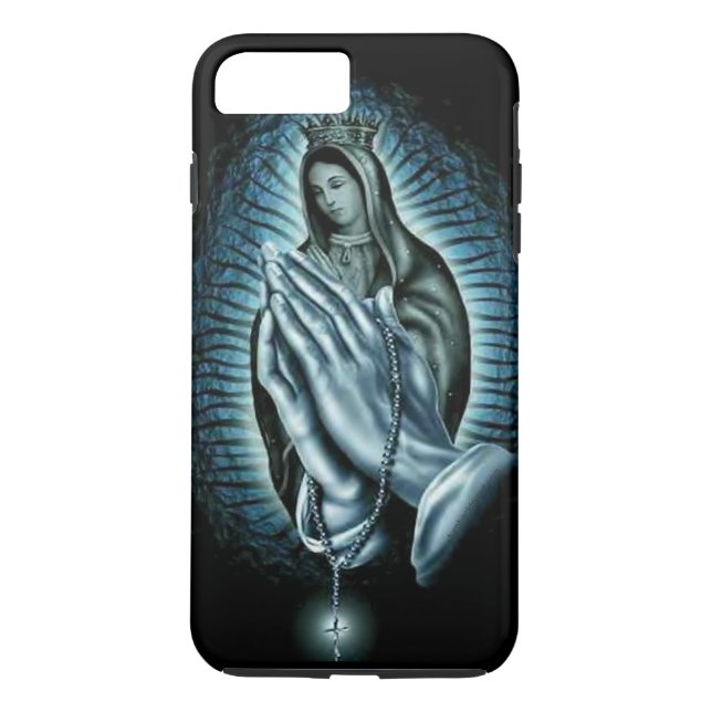 Blsed Virgin Mary Lila Prayer Rosary Case-Mate iPhone Skal (Baksida)