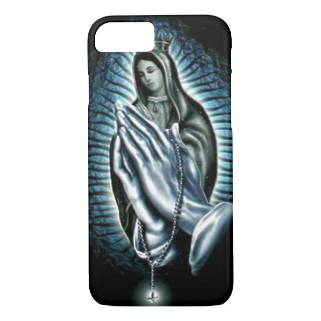 Blsed Virgin Mary Lila Prayer Rosary Case-Mate iPhone Skal (Baksida)
