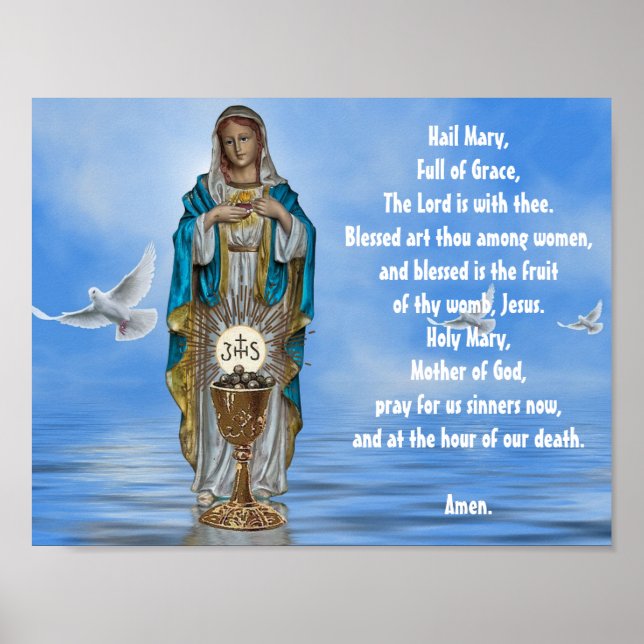 Blsed Virgin Mary Madonna Heliga Spirit Chalice Poster (Framsidan)