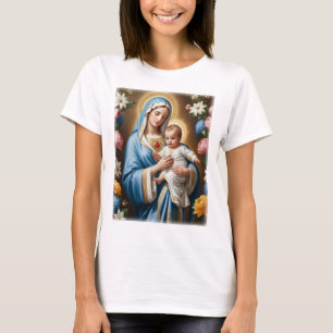 Blsed Virgin Mary och Baby Jesus T Shirt