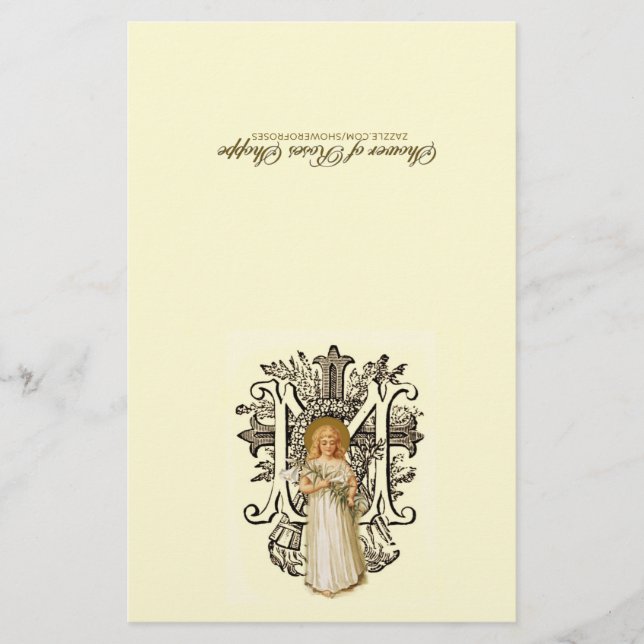 Blsed Virgin Mary Religiösa Catholik Blommigt (Framsida)