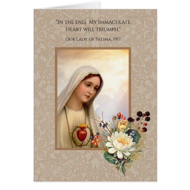 Blsed Virgin Mary Religiösa Catholique Fatima Hälsningskort (Framsidan)