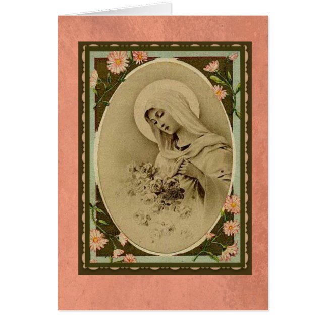 Blsed Virgin Mary-Religiösa katolik Hälsningskort (Framsidan)