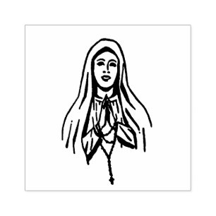 Blsed Virgin Mary Rosary Catholik Religiösa Stämpel