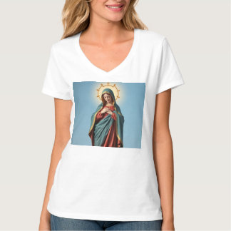 Blsed Virgin Mary Women's V Nacke Tee Shirt