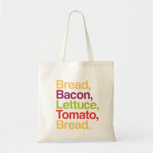BLT-bröd, bacon, grönsallat, tomaten, bröd hän Tygkasse