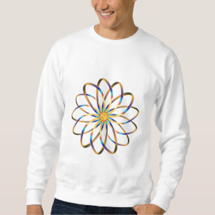 Blu-blomma i abstrakt lång ärmad tröja