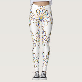 Blu-blomma i abstrakt leggings