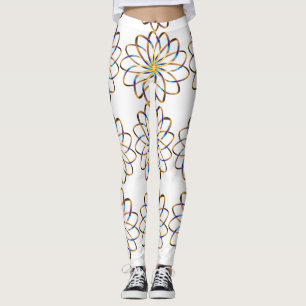 Blu-blomma i abstrakt leggings