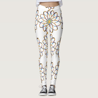 Blu-blomma i abstrakt leggings